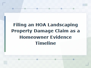 Filing Hoa Landscaping Damage Claims: Evidence & Timeline