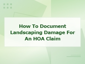 How to Document Landscaping Damage for Hoa Claims